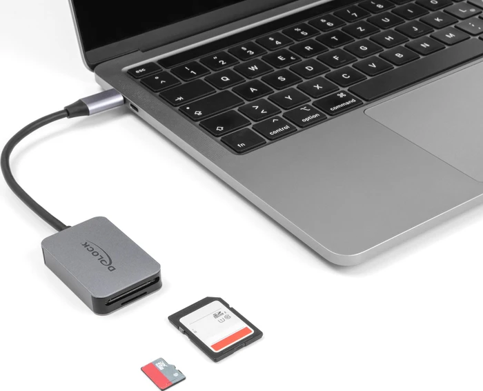 DeLOCK Card Reader im Aluminiumgehäuse, USB-C 3.0 [Stecker]