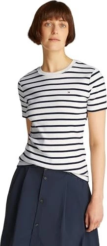 Tommy Hilfiger Roundneck Slim Fit T-Shirt kurzarm breton/dark night navy/stripe (Damen)