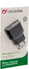 Cellularline Mini-USB-Travel-Charger 1000mA 1x USB schwarz