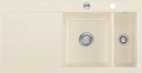 systemceram Mera 100 F Einbau Becken rechts mit Ablauffernbedienung magnolie