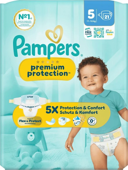 Pampers Premium Protection Gr.5 Einwegwindel, 11-16kg, 21 Stück
