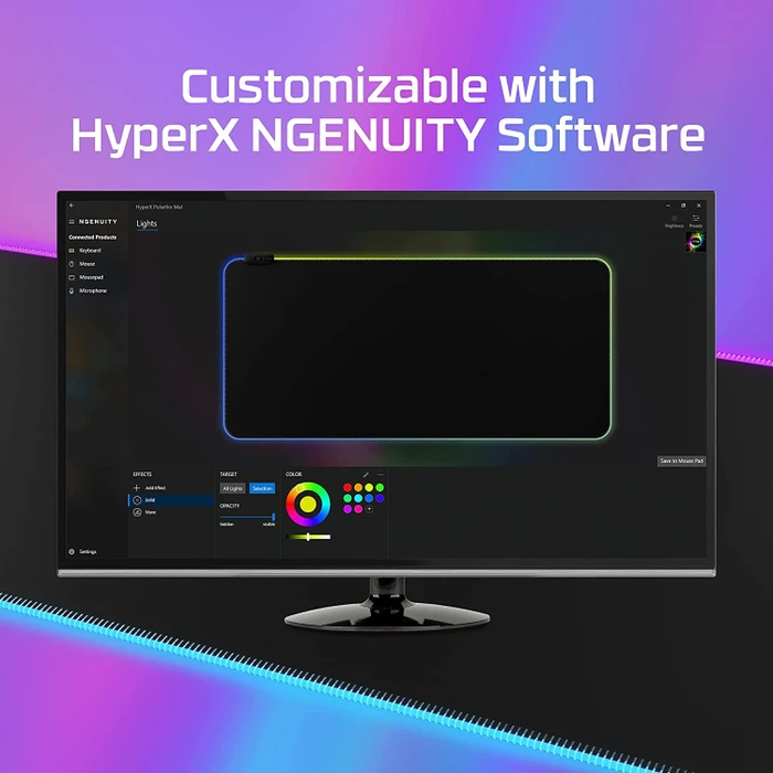 HP HyperX Pulsefire Mat RGB Mousepad, XL 900x420mm, schwarz