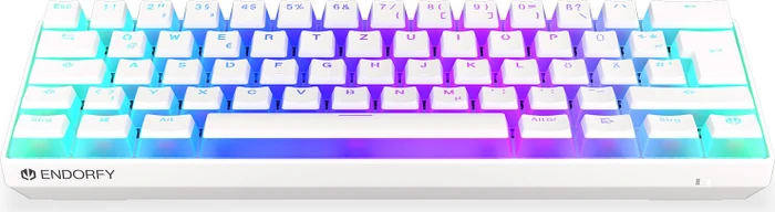 Endorfy Thock Compact Wireless Pudding, Onyx White, PBT, LEDs RGB, hot-swap, Kailh Box RED, USB/Bluetooth, DE