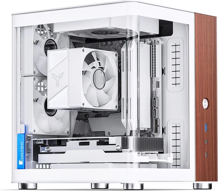 Jonsbo TK-0 White, weiß/braun, Glasfenster, Mini-ITX