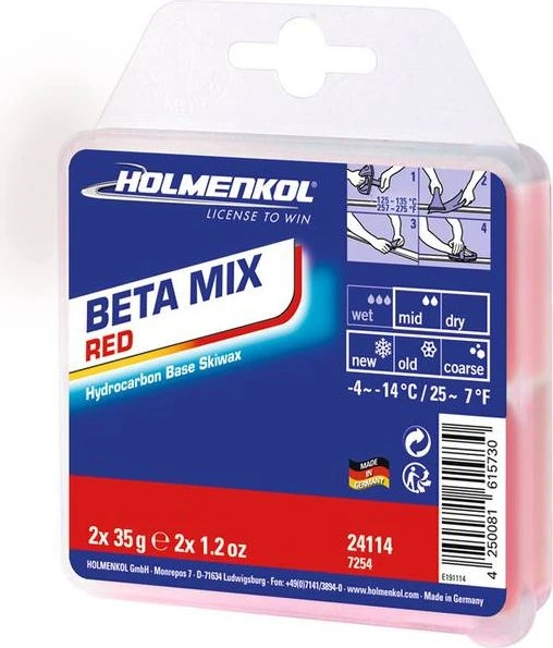 Holmenkol Betamix 2x35g Wachs rot