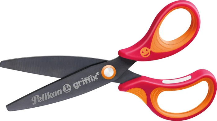 Pelikan griffix Schulschere, Universalschere, Rechtshänder, 140mm, orange/rot