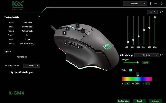 KM-Gaming K-GM4 RGB Gaming Mouse, USB