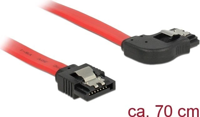 DeLOCK SATA 6Gb/s Kabel rot 0.7m, rechts gewinkelt