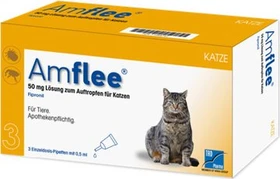 Amflee Spot-On für Katzen 2kg bis 10kg, 0.5ml, 3 Stück