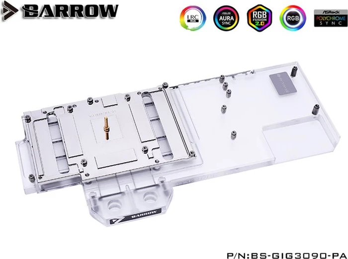 Barrow NVIDIA RTX 3090 LRC 2.0 Full Coverage GPU Water Block, GIGABYTE 3090 Gaming Aurora