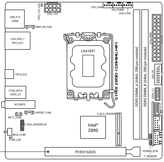 ASUS ROG Strix Z890-I Gaming WIFI (Intel 1851)