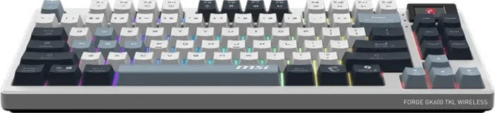 MSI FORGE GK600 TKL Wireless Sky, LEDs RGB, hot-swap, KKT Purple Star, USB/Bluetooth, FR