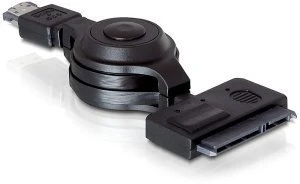 DeLOCK Power Over eSATA [eSATAp] auf 22-Pin SATA Kabel mit Aufrollfunktion 1.2m