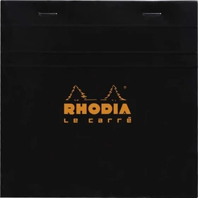 Rhodia Basics Notizblock le carrè, 148x148mm, kariert, schwarz, 80 Blatt