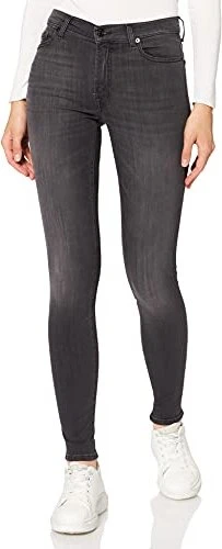 7 For All Mankind High Waist Skinny Slim Illusion Luxe Rinsed Jeans schwarz (Damen)