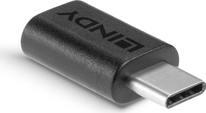 Lindy USB-C Adapter, USB-C 2.0 [Stecker] auf USB 2.0 Micro-B [Buchse]