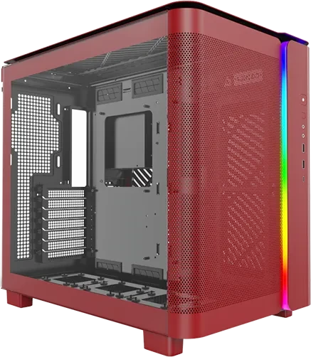 Montech King 95 Vibrant Red, rot, Glasfenster