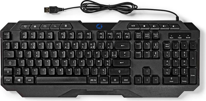 Nedis Gaming Tastatur, LEDs RGB, schwarz, USB, FR