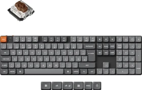Keychron K5 Max, grau, LEDs RGB, hot-swap, Gateron LOW PROFILE 2.0 BROWN, USB/Bluetooth, DE