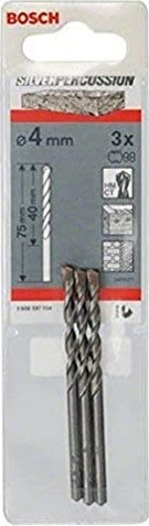 Bosch Professional CYL-3 Betonbohrer, 4x40x75mm, 3 Stück