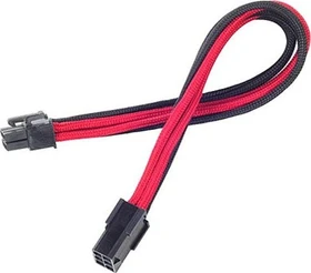 SilverStone PP07-IDE6BR, 6-Pin PCIe Verlängerung 250mm, sleeved schwarz/rot (SST-PP07-IDE6BR)