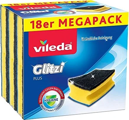 Vileda Glitzi Plus Reinigungsschwamm, 18 Stück