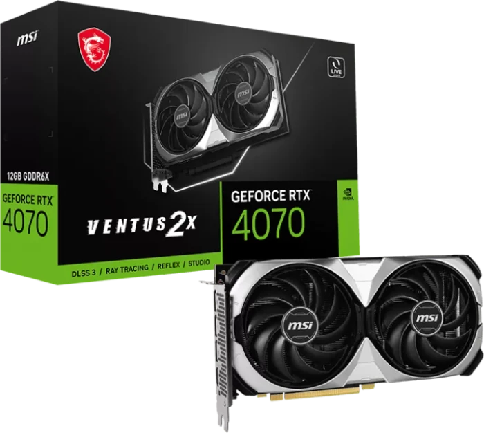 MSI GeForce RTX 4070 Ventus 2X 12G, 12GB GDDR6X, HDMI, 3x DP