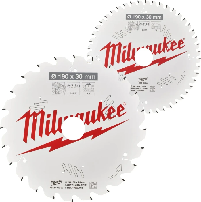 Milwaukee CSB P W ATB Kreissägeblatt-Set, 190x30mm, 2-tlg.