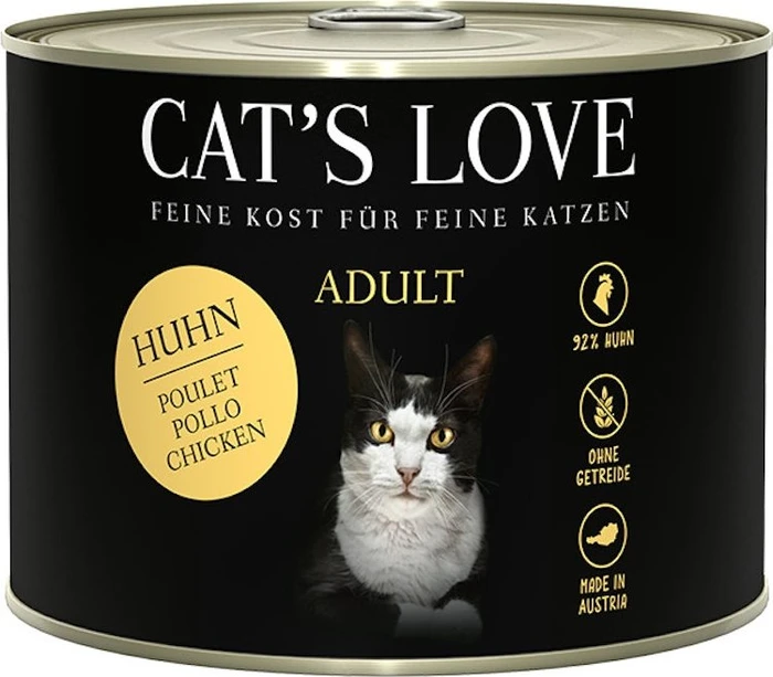 Cat's Love Huhn Pur mit Leinöl und Brennnessel, 1.20kg (6x 200g)
