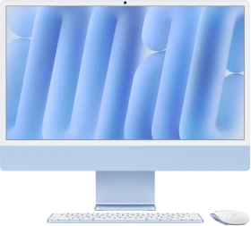 Apple iMac 24", blau, M4 - 10 Core CPU / 10 Core GPU, 16GB RAM, 256GB SSD [2024] (MWV13D/A / Z1EP)