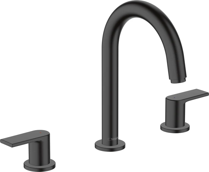 Hansgrohe Vernis Shape 3-Loch Waschbeckenarmatur mit Ablauffernbedienung mattschwarz