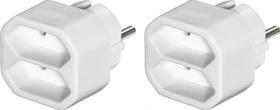 Hama Adapterstecker, 2-fach, Euro, weiß