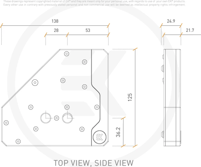EK Water Blocks Quantum Line EK-Quantum Momentum ASUS ROG Maximus XII Formula D-RGB VRM Bridge, Nickel, Acryl