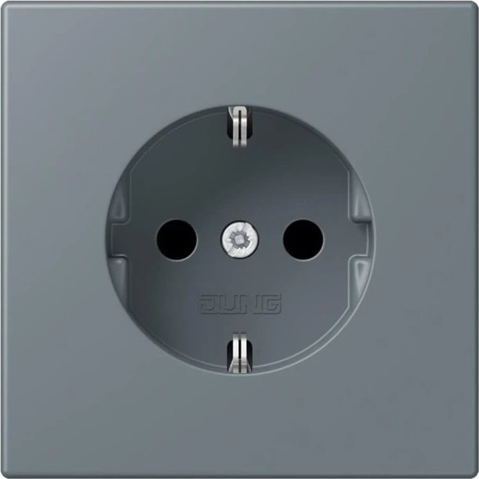 Jung SCHUKO-Steckdose, 16 A 250 V ~, Schraubklemmen, Duroplast lackiert, Serie LS, gris 59