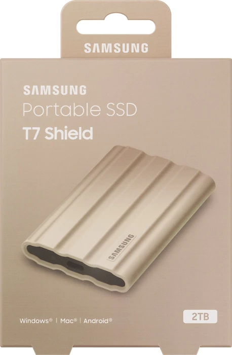 Samsung Portable SSD T7 Shield, beige, Beige, 4TB, USB-C 3.1