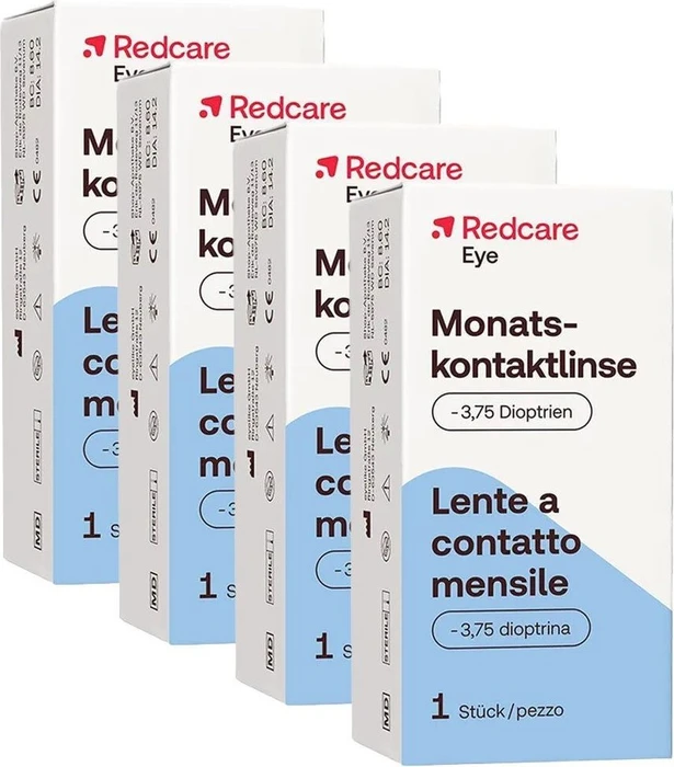 Redcare Monatskontaktlinse, -3.75 Dioptrien, 4 Stück