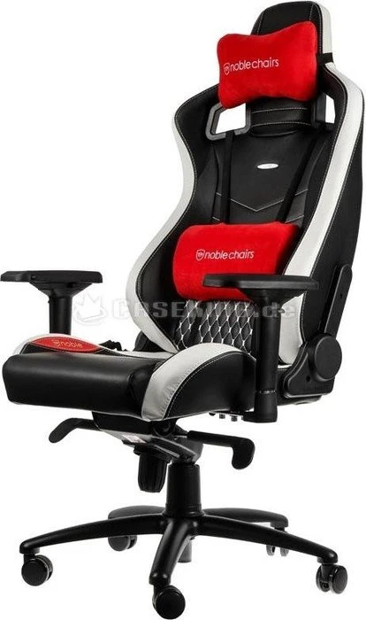 noblechairs Epic Echtleder Gamingstuhl, schwarz/weiß/rot