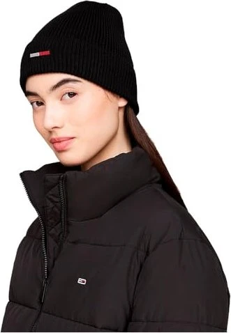Tommy Hilfiger Flag Rippstrick Beanie schwarz (Damen)