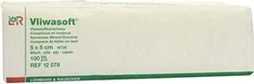 Lohmann & Rauscher Vliwasoft Vlieskompressen 6-lagig unsteril, 5 x 5cm, 100 Stück (50x 2 Stück)