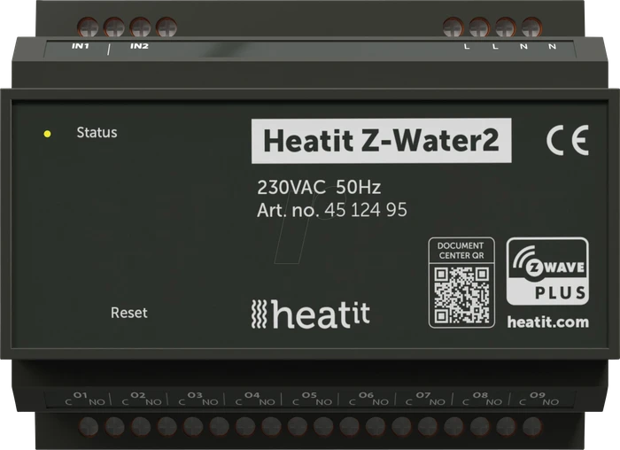 heatit Z-Water Relais für Wasserheizungssystem, 10x Ausgang/4x Eingang, Schaltaktor