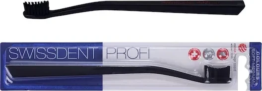 Swissdent Profi Colours soft-medium schwarz/schwarz, 1 Stück