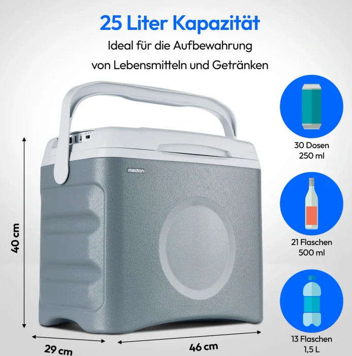 Medion Life MD 10735 Thermoelektro-Kühlbox silber
