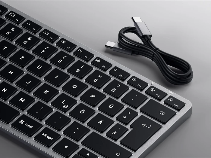 Satechi Slim X1 Backlit Keyboard, schwarz/grau, Bluetooth, DE