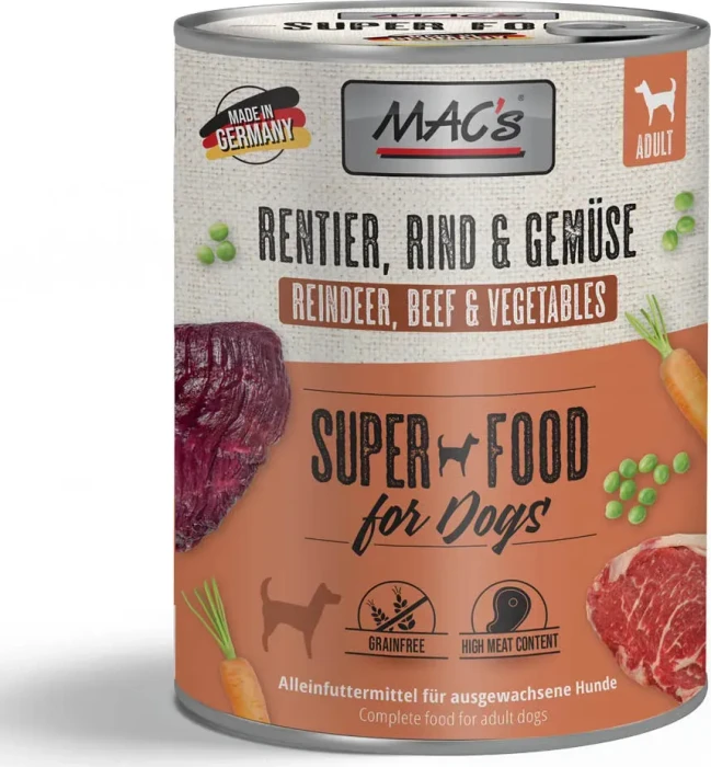MAC's Dog Rentier Gemüse und Pasta, 4.80kg (6x 800g)