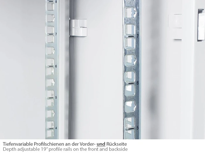 Good Connections GC-RFP06G Premium Wandgehäuse 6HE, werkzeuglos, Sicherheitsglastür, IP2X, grau, 450mm tief