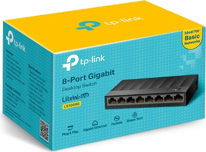 TP-Link LS1000 LiteWave Desktop Gigabit Switch, 8x RJ-45