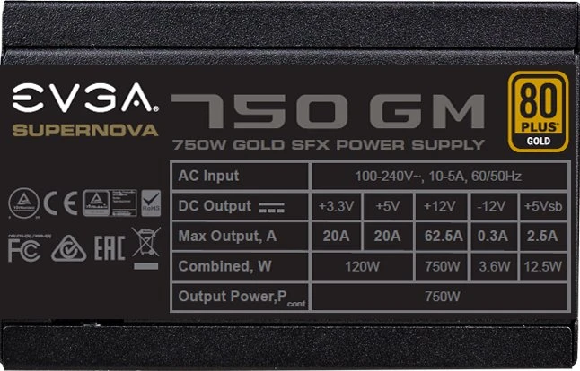 EVGA SuperNOVA GM 750 750W, SFX