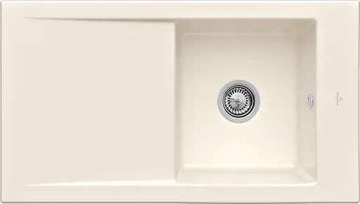 Villeroy & Boch Timeline 50 Einbau Becken reversibel mit Ablauffernbedienung crema