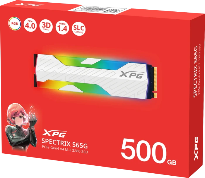 ADATA XPG Spectrix S65G 1TB, M.2 2280 / M-Key / PCIe 4.0 x4, Kühlkörper