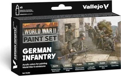 Vallejo Model Color World War II Wargames Color Series German Infantry Farbset, 6-tlg.